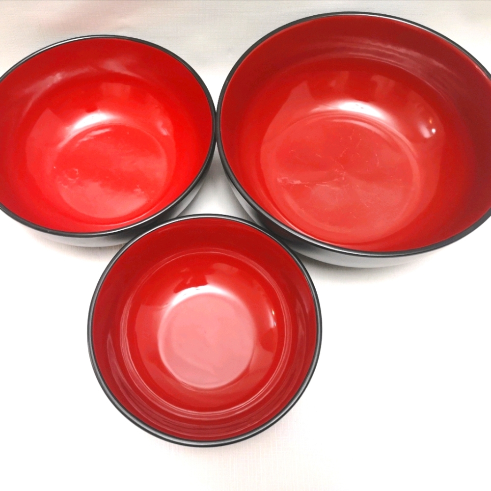 CorningWare Red Heartstone Ceramic Stoneware Bowls